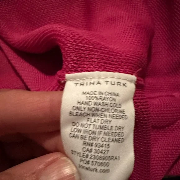 Trina Turk  Elegant Pink Mid Sleeve Dress - fitted. - Picture 8 of 12